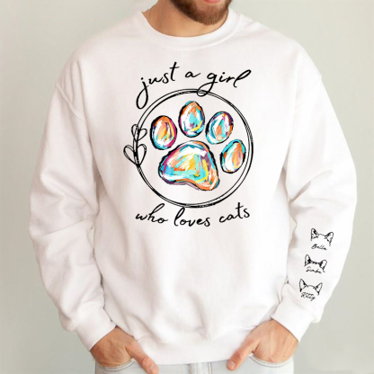 Just A Girl Who Loves Dogs - Dog Personalized Custom Unisex Sweatshirt With Design On Sleeve - Gift For Pet Owners, Pet Lovers