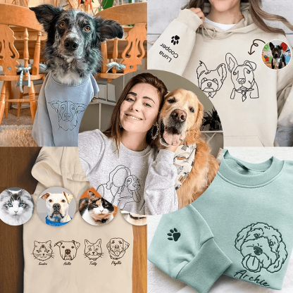 Personalized Pet Embroidered Center Sweatshirt