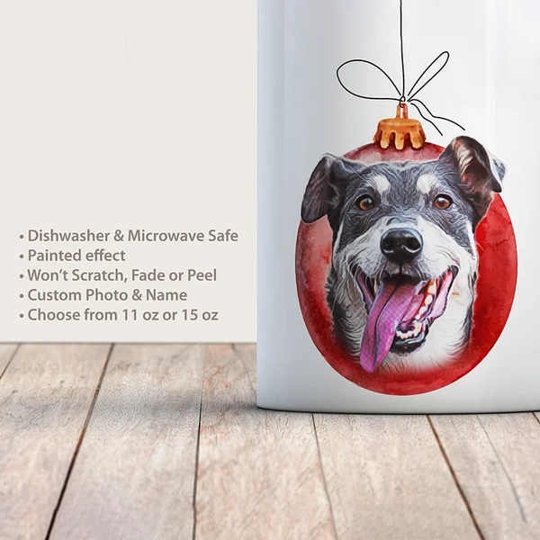 Christmas Pet Coffee Mug - Dog Photo Mug - Dog Lover Coffee Mug - Pet Coffee Mug