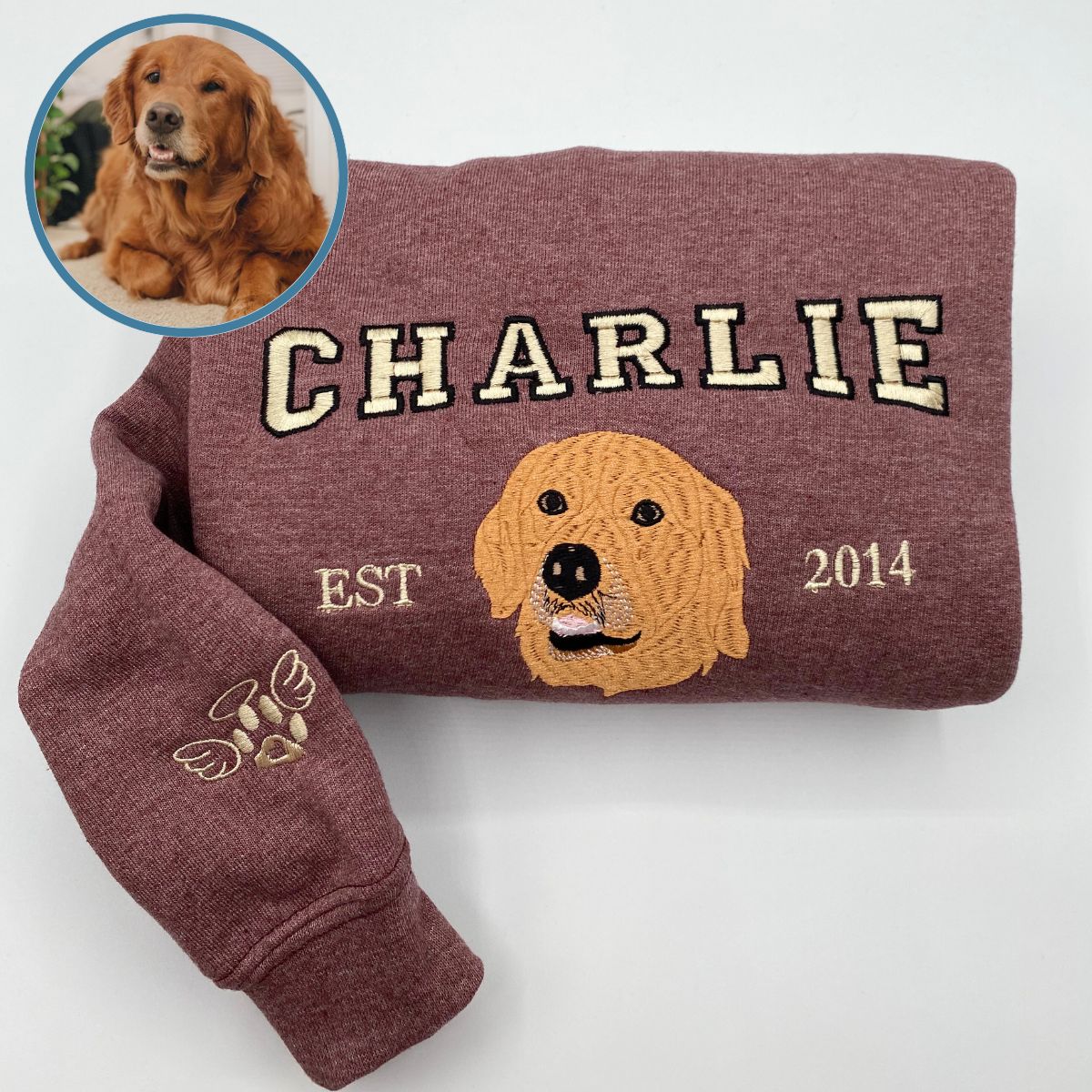 Personalized Varsity Dog Embroidered Sweater For Dog Lovers
