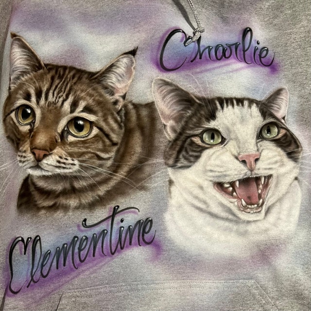 Pet Portrait Custom Airbrush Tee, Sweatshirt, or Hoodie – Hand-Painted and Photo-Realistic from Your Image