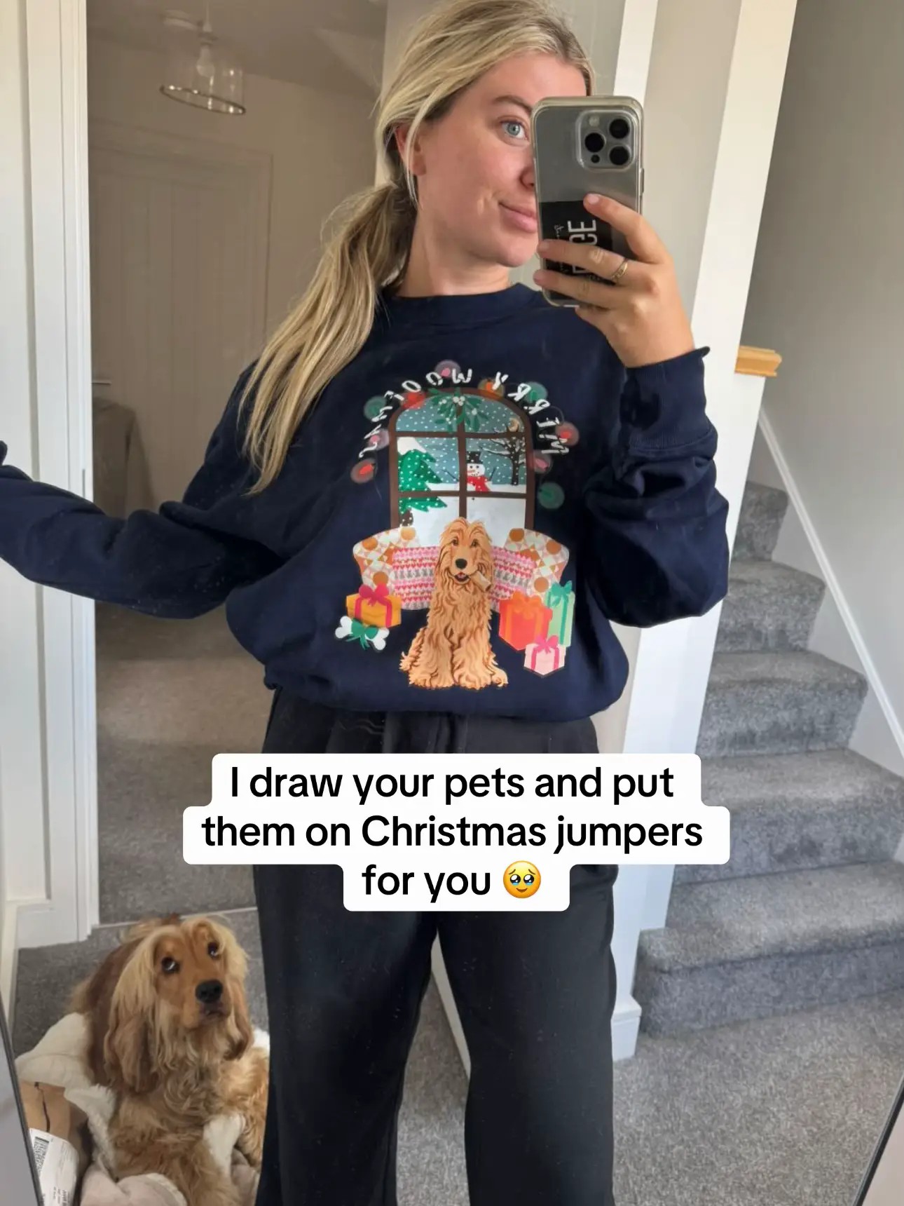 New: Personalization Printed Pet Portrait Organic Christmas Jumper!