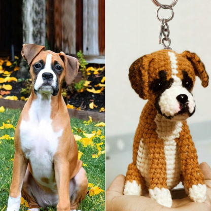 Personalized Wool Keychain with Custom Full-Body Photo of Your Pet - Funny Gift for Animal Lovers