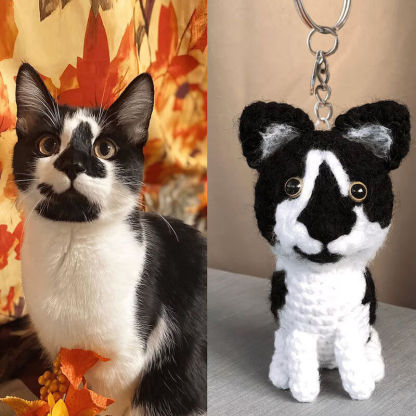 Personalized Wool Keychain with Custom Full-Body Photo of Your Pet - Funny Gift for Animal Lovers
