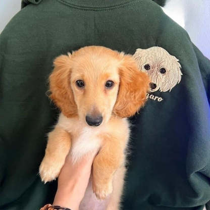 Personalized Pet Portrait Embroidered Sweatshirt-Artloverhouse