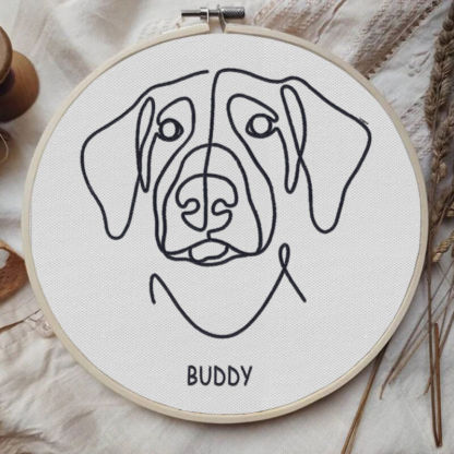 Custom Embroidery Hoop Custom Pet Line Drawing Fun Home Decor