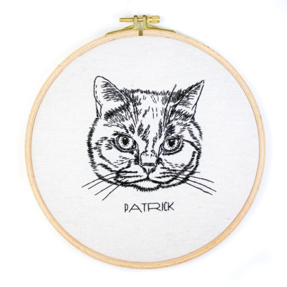 Custom Embroidery Hoop Custom Pet Line Drawing Fun Decoration Christmas Gift