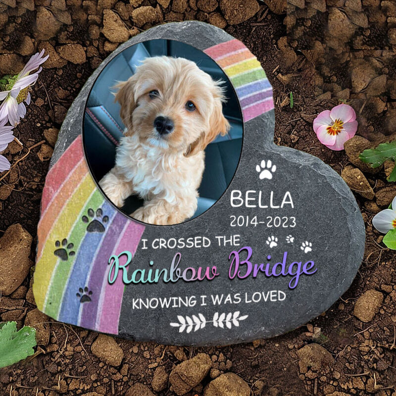 Personalized Memorial Stone "The Rainbow Bridge" Pet Grave Marker Sympathy Gift for Pet Owner