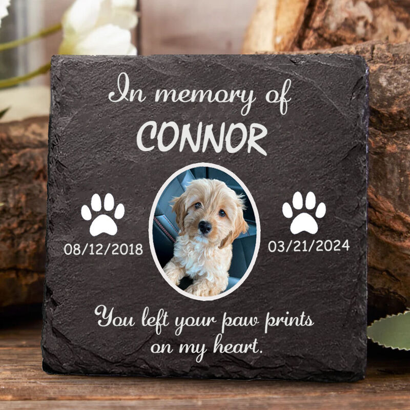 Customized Pet Memorial Stone Pet Grave Marker Upload Image Sympathy Gift