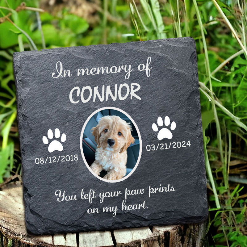 Customized Pet Memorial Stone Pet Grave Marker Upload Image Sympathy Gift