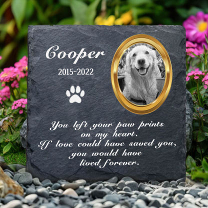 Custom Pet Memorial Stone Sympathy Gift with Gold Frame Print for Pet Owner