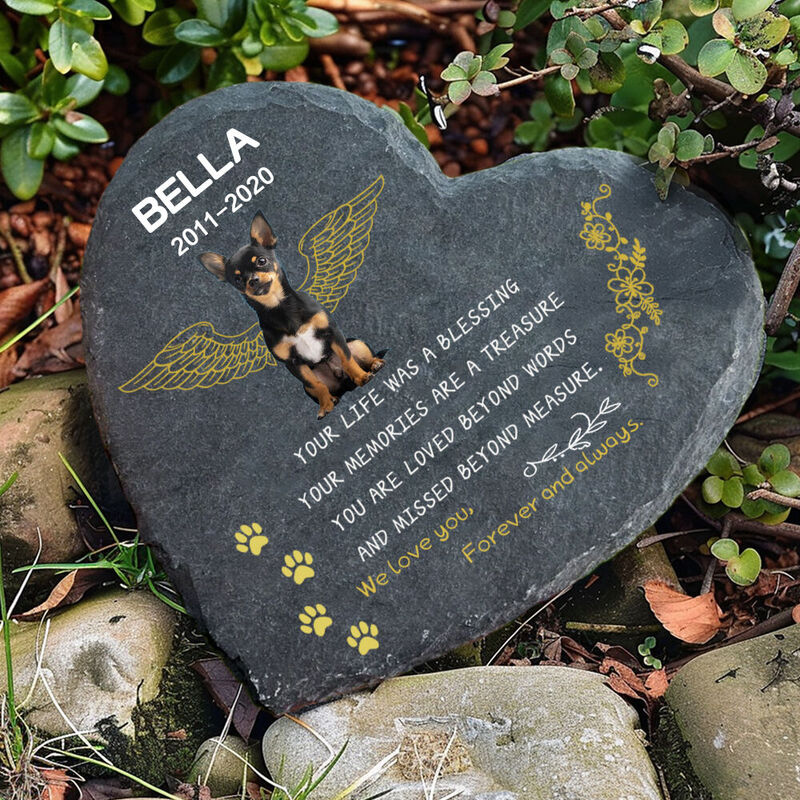 "Love You Forever & Always" Personalized Memorial Stone Pet Grave Marker Memorial Gift