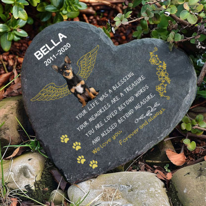 "Love You Forever & Always" Personalized Memorial Stone Pet Grave Marker Memorial Gift