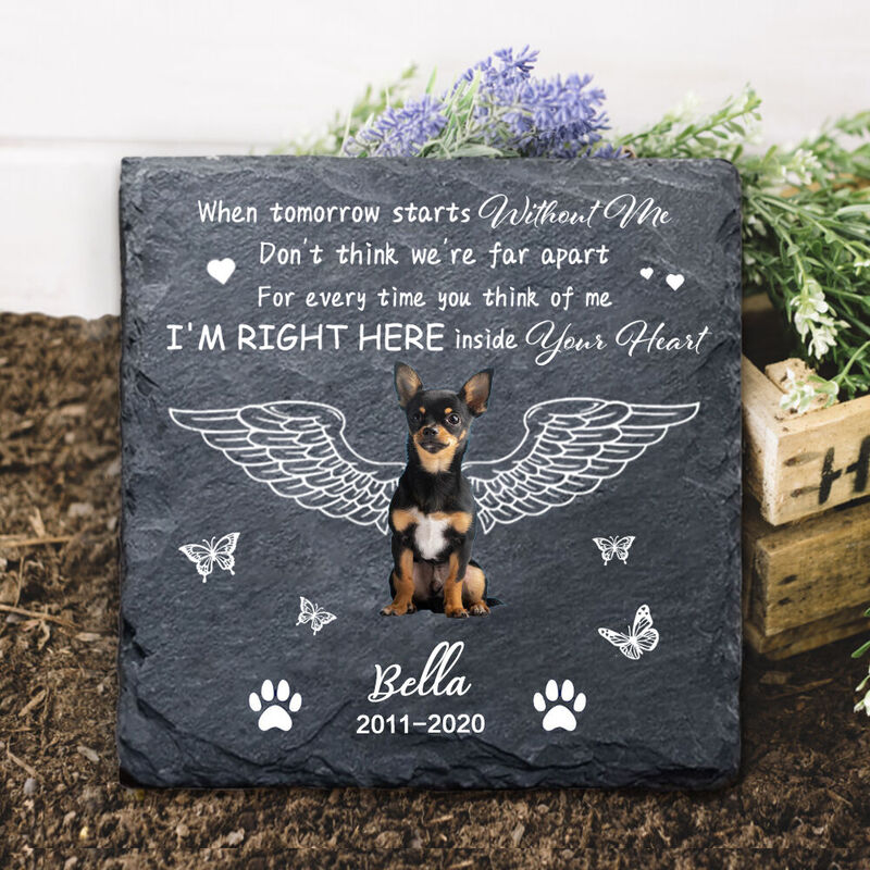 Personalized Memorial Stone Add Photo Memorial Gift for Pet Owners