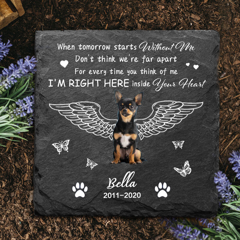 Personalized Memorial Stone Add Photo Memorial Gift for Pet Owners