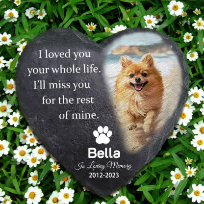 "Heartwarming Tribute" Personalized Memorial Stone Dog Grave Marker for Pet Lover