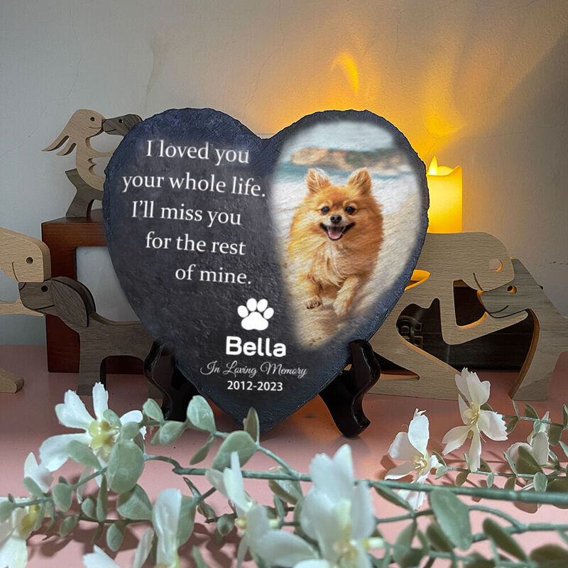 "Heartwarming Tribute" Personalized Memorial Stone Dog Grave Marker for Pet Lover