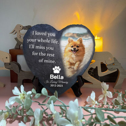 "Heartwarming Tribute" Personalized Memorial Stone Dog Grave Marker for Pet Lover