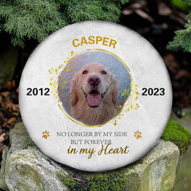 "Forever in Heart" Personalized Memorial Stone Upload Image Memorial Gift for Pet Owner