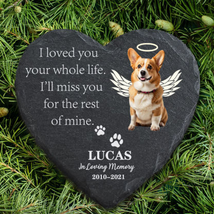 "I Loved You Your Whole Life" Personalized Dog Memorial Stone Dog Headstones for Pet Owner