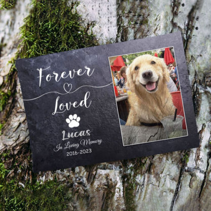 "Forever Loved" Personalized Dog Memorial Stone for Pet Owners