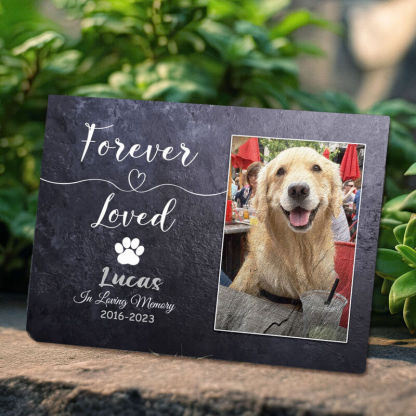 "Forever Loved" Personalized Dog Memorial Stone for Pet Owners