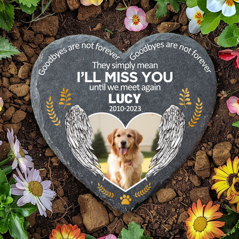 "I'll Miss You Until We Meet Again" Personalized Memorial Stone Pet Memorial Gift