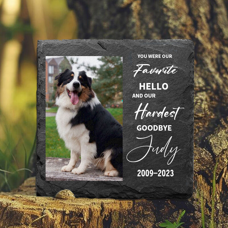 Personalized Dog Memorial Stone Memorial Plaque Gifts "You Were Our Favorite Hello"