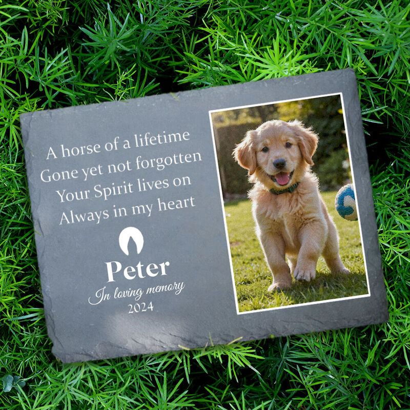 Personalized Memorial Stone Dog Tombstone Upload Photo Sympathy Gifts for Pet Owners