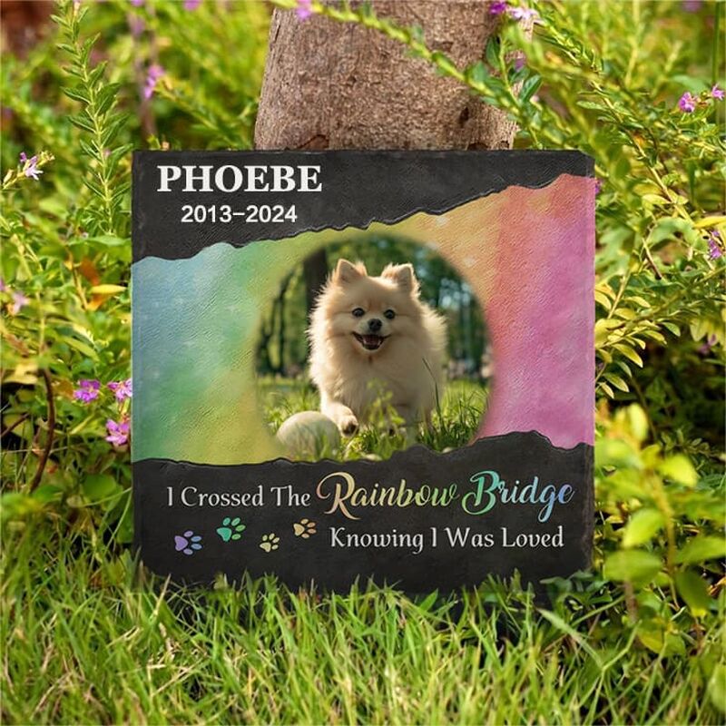 Personalized Memorial Stone Square Shape Dog Tombstone Pet Loss Gifts