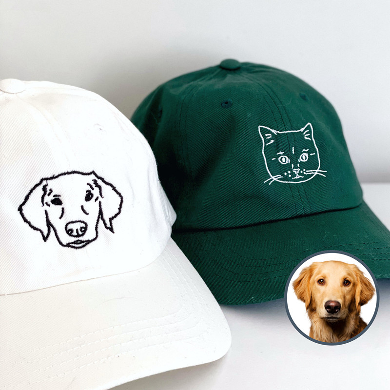 Custom EMBROIDERED Pet Hat Using Pet Photo Personalized Dog Hat