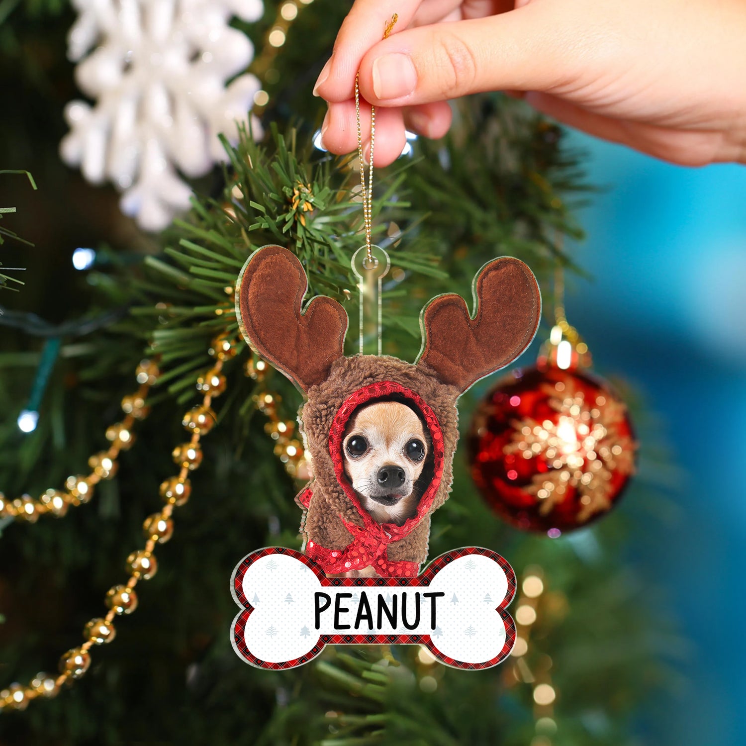 Custom Photo Funny Dog Cat Personalized Cutout Acrylic Ornament