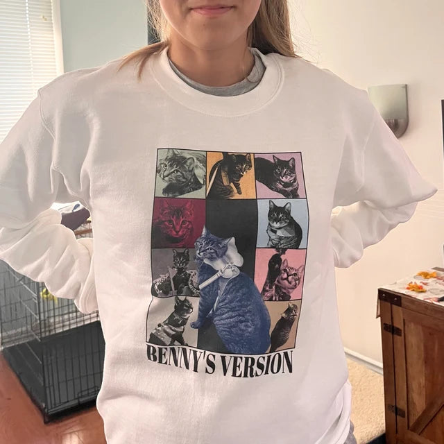 Custom Eras Tour Pet Shirt - Personalized Dog Crewneck with Custom Text and Photo