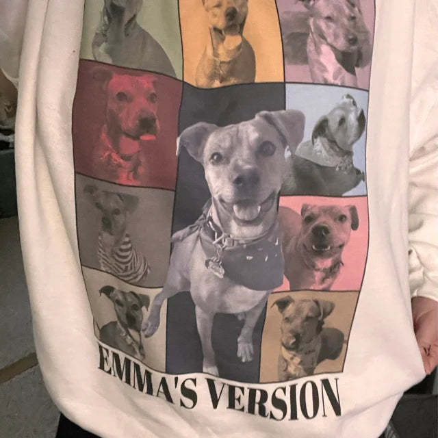 Custom Eras Tour Pet Shirt - Personalized Dog Crewneck with Custom Text and Photo