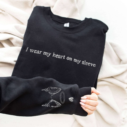I Wear My Heart on My Sleeve - Custom Pet Portrait Sweatshirt/T-shirt for Pet Lovers, Pet Memorial