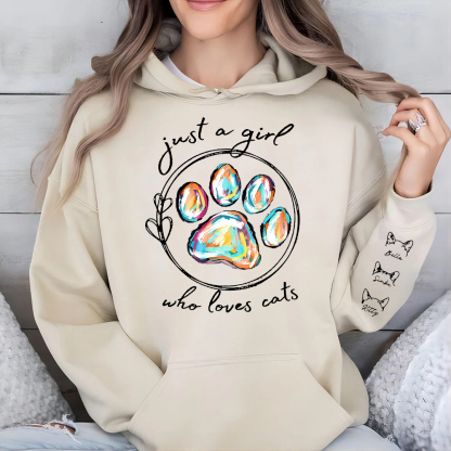 Just A Girl Who Loves Dogs - Dog Personalized Custom Unisex Sweatshirt With Design On Sleeve - Gift For Pet Owners, Pet Lovers