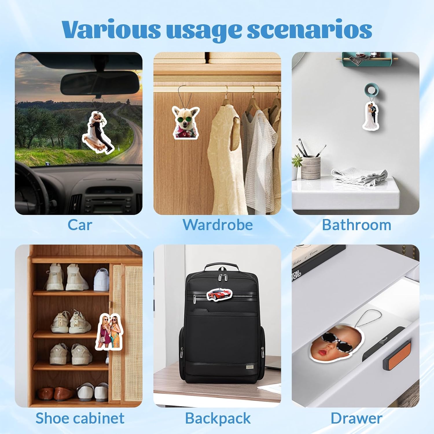 Custom Air Freshener for Car - Double Sided photo Personalized Air Freshener for Car