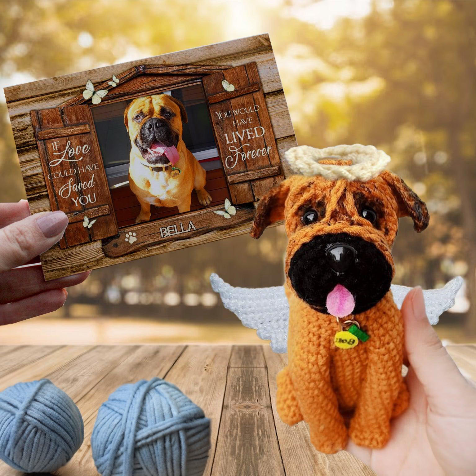 If Love Could Have Saved You - Custom Crochet Pet Doll with Personalized Card - Furry Keepsake