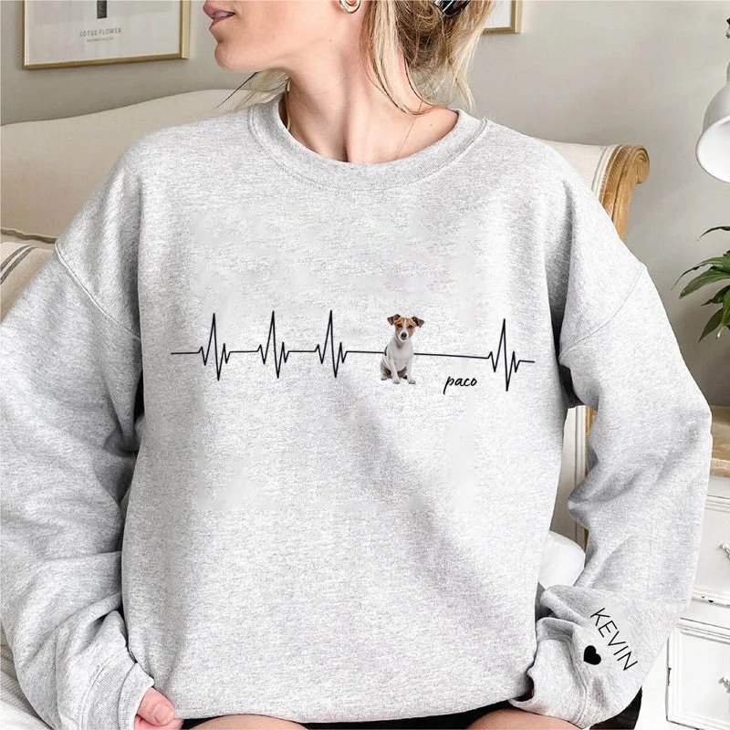 Feel the Love, Wear the Beat – Custom Pet Heartbeat Line T-Shirt, Sweatshirt, and Hoodie