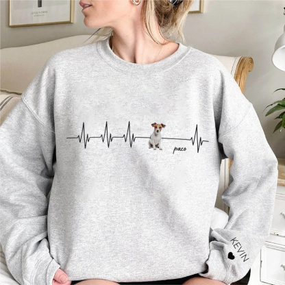 Feel the Love, Wear the Beat – Custom Pet Heartbeat Line T-Shirt, Sweatshirt, and Hoodie