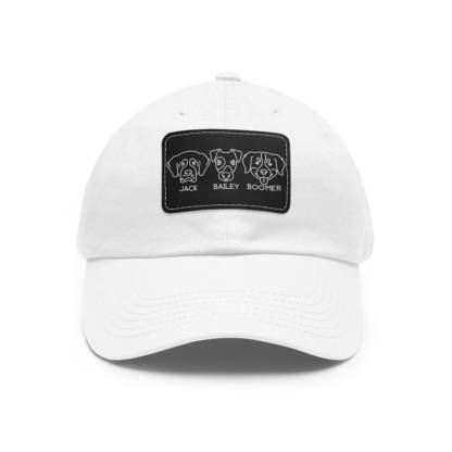 Personalized Dog Hat Custom Patch Pet Hat, Leather Patch Hat