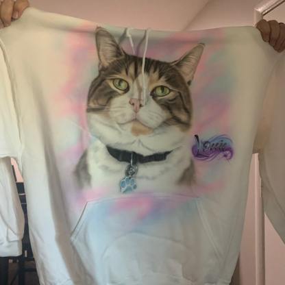 Pet Portrait Custom Airbrush Tee, Sweatshirt, or Hoodie – Hand-Painted and Photo-Realistic from Your Image