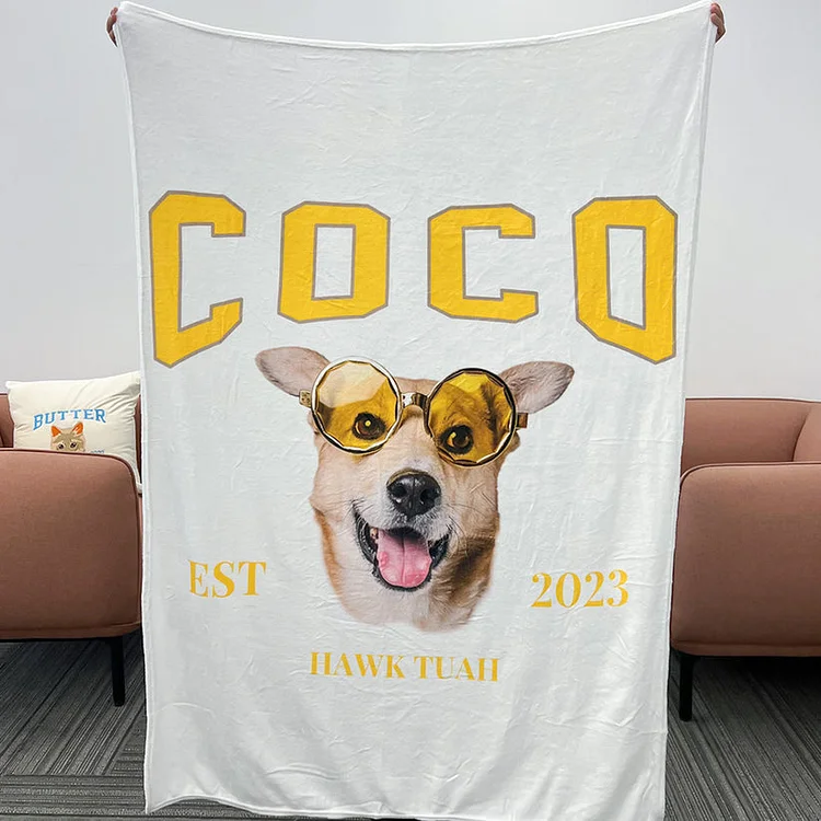 Custom Pet Portrait Blanket