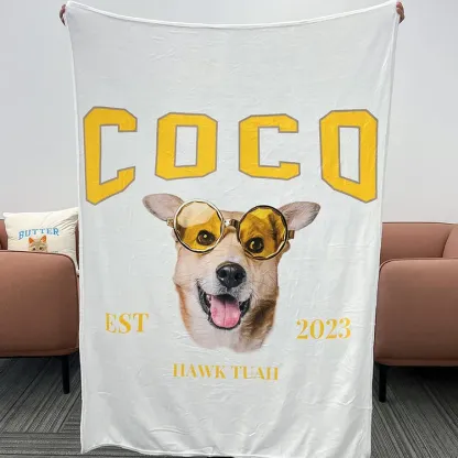 Custom Pet Portrait Blanket