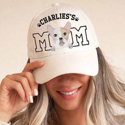 Custom Embroidered Pet Portrait Baseball Cap, Dog Mom Hat, Dog Dad Hat