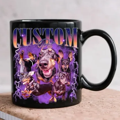 Custom Pet Mug, Using Pet Photo + Name, Custom Photo Vintage 90s
