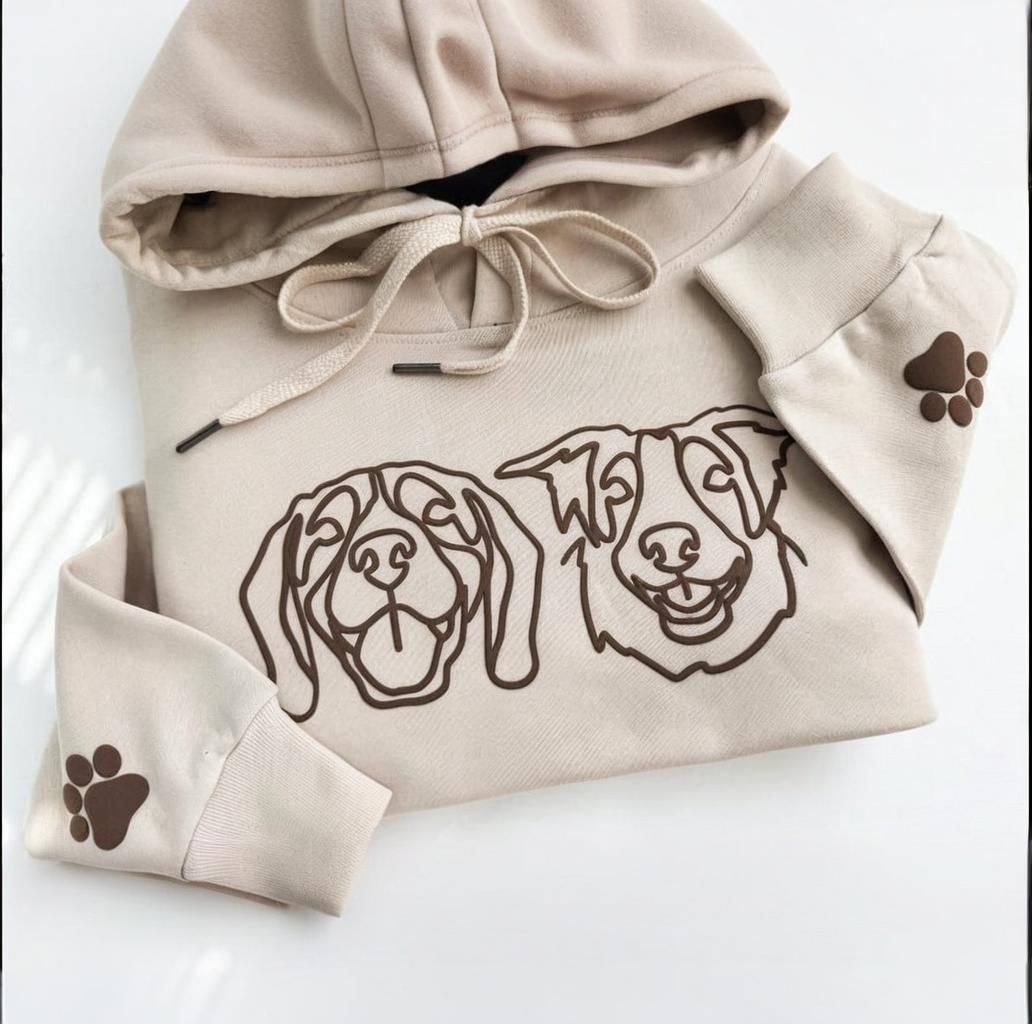 Custom Pet Portraits Puff Sweatshirts,Gifts For Mom Dogs