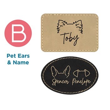 Custom Dog Ear or Cat Ear Outlines Engraved Patch Baseball Hat