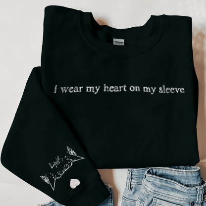 I Wear My Heart on My Sleeve - Custom Pet Portrait Sweatshirt/T-shirt for Pet Lovers, Pet Memorial