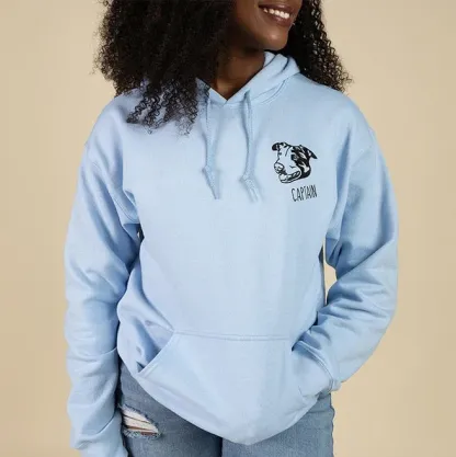 Custom Pet Portrait Sweatshirt - Artistic Outline Embroidery